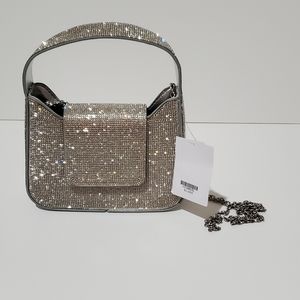 Rhinestone Silver Small Bag